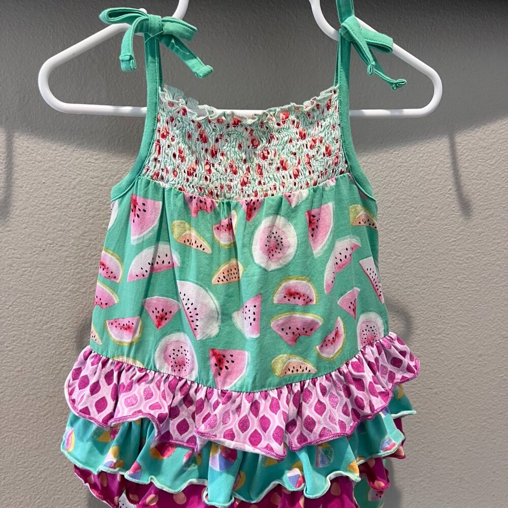 Adorable Matilda Jane romper in Size 6-12 months, in Good pre‑owned condition.